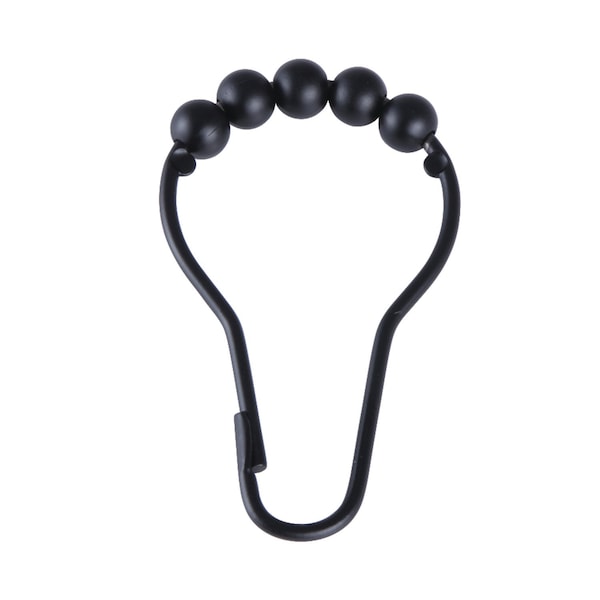 Edenscape Roller Ball Shower Curtain Rings (12Pcs/Set), Black